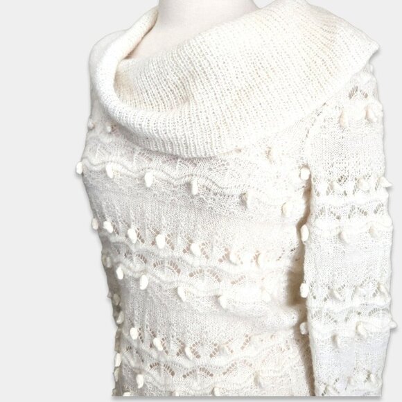 Anthropologie Tapemeasure 3D Crochet Sweater Boho Mohair Wool Cowl Neck - Picture 7 of 12